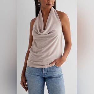 NWT Express draped cowl neck camisole sparkle S